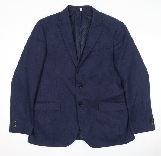 Marks and Spencer Mens Blue Wool Jacket Suit Jacket Size 42 Regular