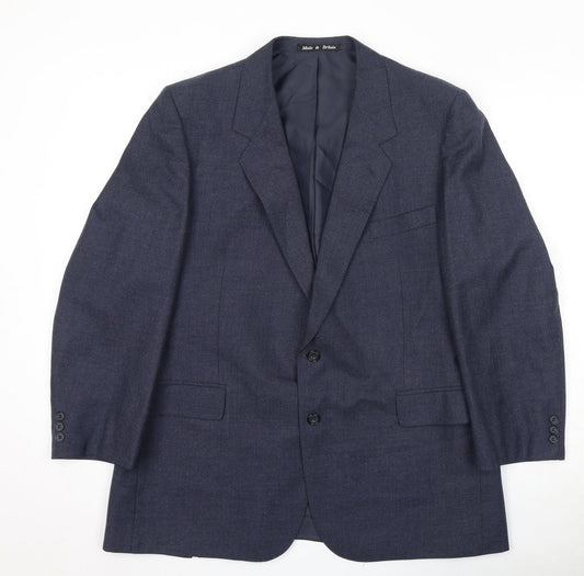 Greenwoods Mens Blue Polyester Jacket Suit Jacket Size 44 Regular