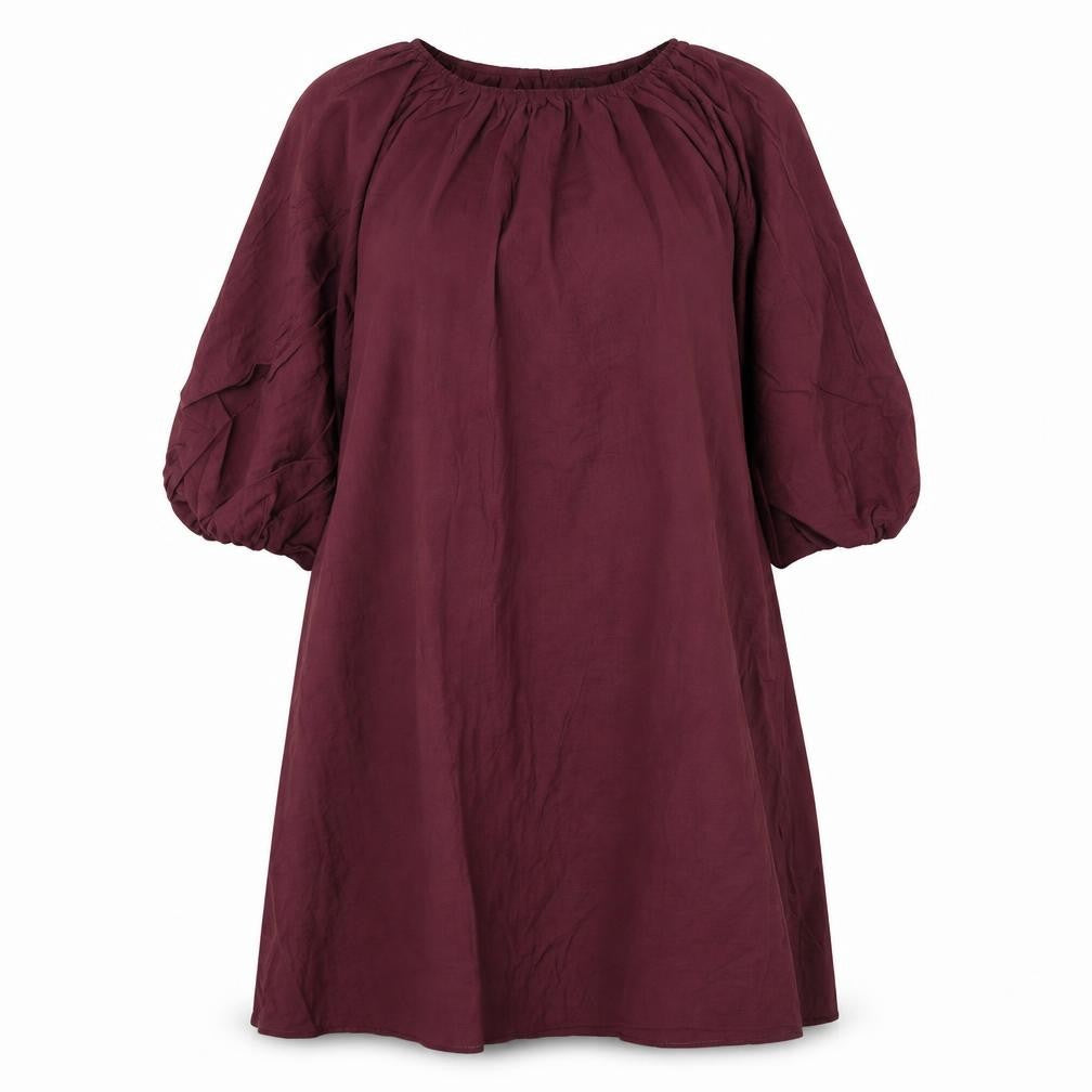Marks & Spencer Womens Purple Viscose A-Line Size 12 Round Neck Button