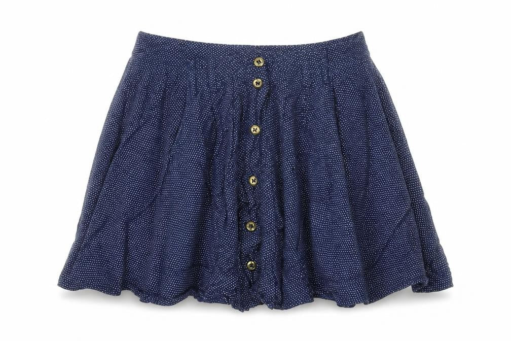 Topshop Womens Black Polka Dot Viscose Mini Skirt Size 8 Button