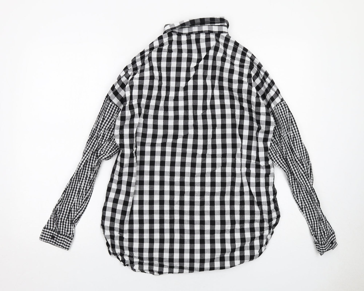 Violet Romance Womens Black Check Cotton Basic Button-Up Size 10 Collared
