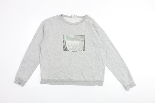 ASOS Womens Grey Cotton Pullover Sweatshirt Size 16 Pullover - Out of Office