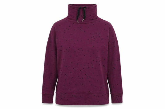 Marks and Spencer Womens Purple Geometric Viscose Pullover Sweatshirt Size 6 Pullover - High Neck Drawstring