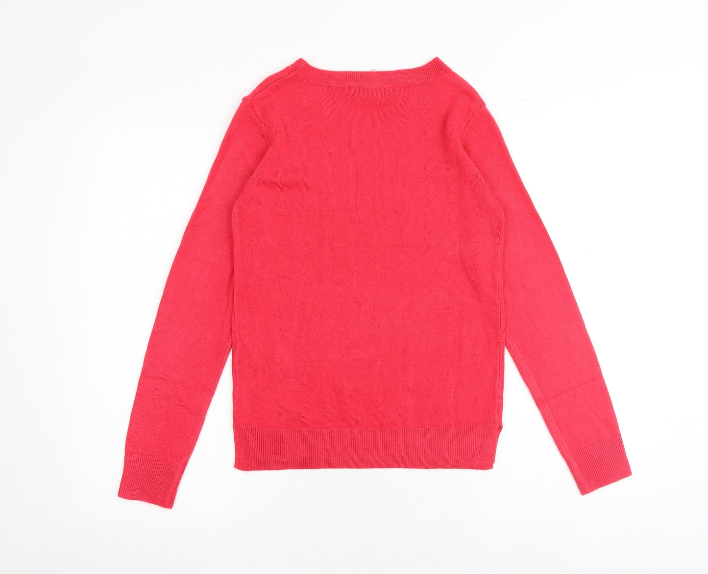 Marks and Spencer Womens Pink Round Neck Acrylic Pullover Jumper Size 6