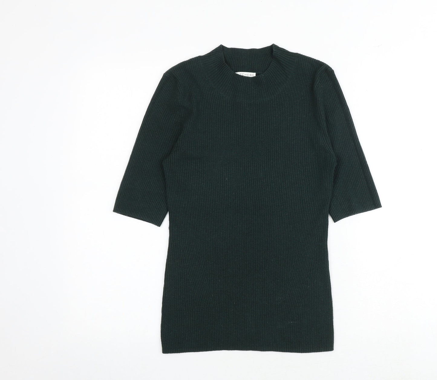 Witchery Womens Green Round Neck Acrylic Pullover Jumper Size XS