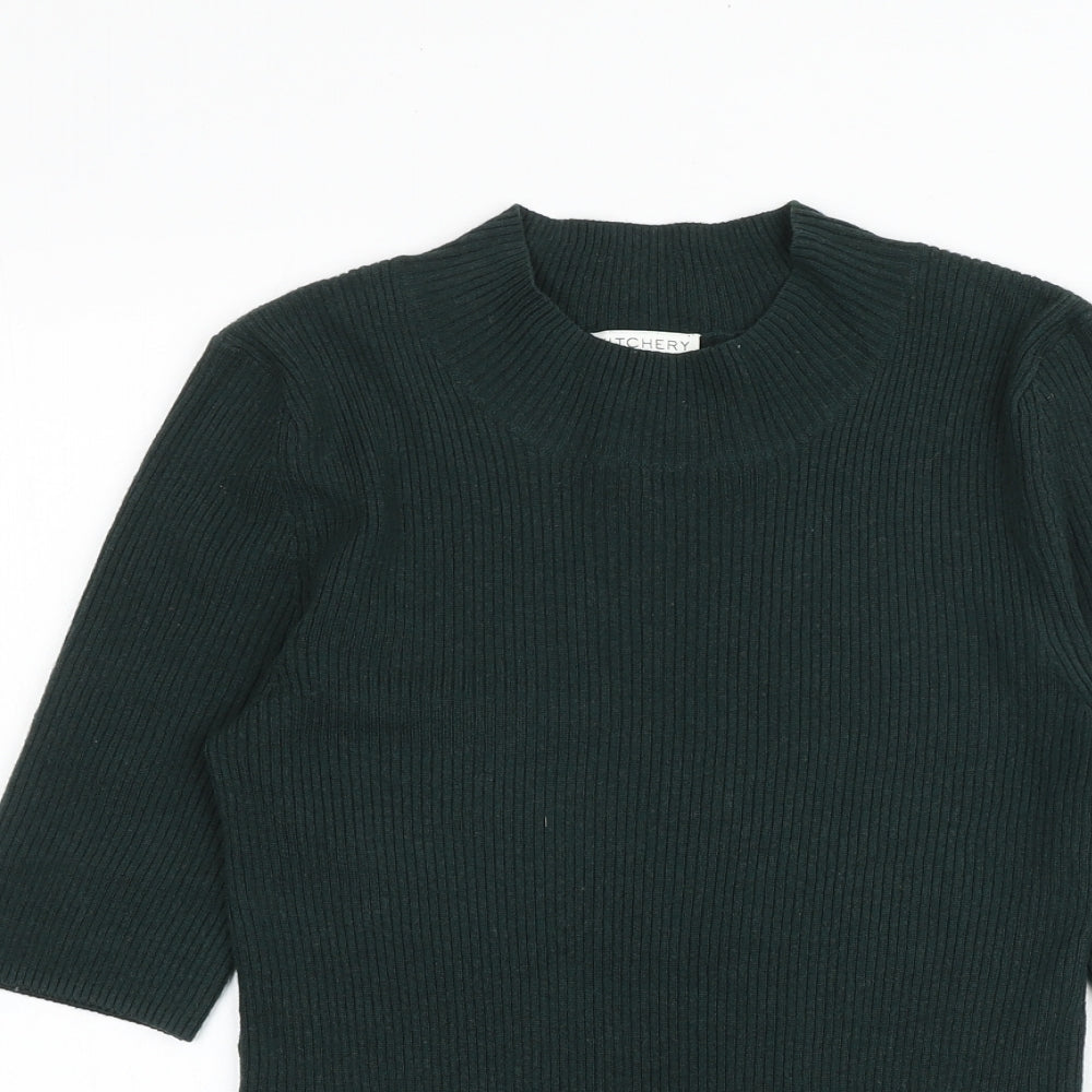 Witchery Womens Green Round Neck Acrylic Pullover Jumper Size XS