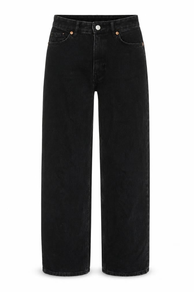 Monki Womens Black Cotton Straight Jeans Size 24 in Regular Zip