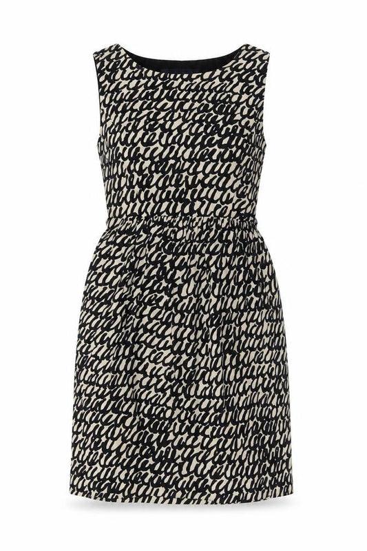 Zara Womens Black Geometric Cotton Shift Size XS Round Neck Zip