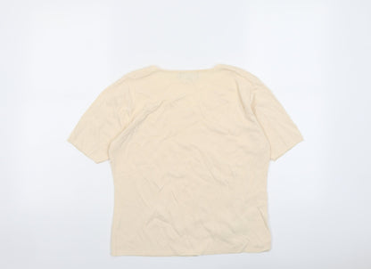 Sky Designs Womens Orange Viscose Basic T-Shirt Size 10 V-Neck