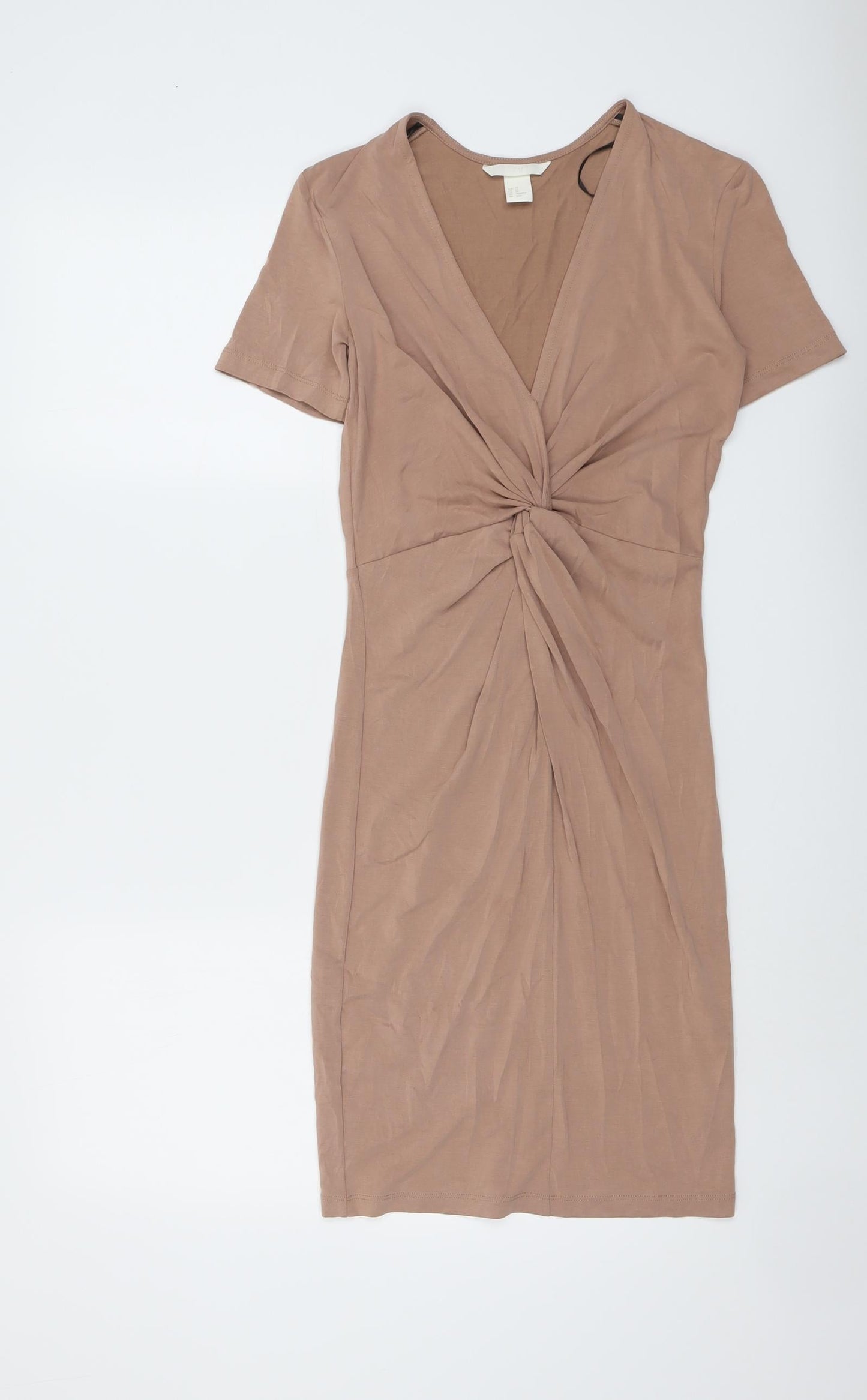 H&M Womens Beige Modal A-Line Size XS V-Neck Pullover