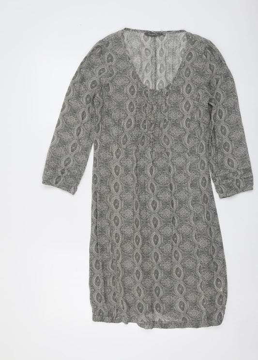 Sandwich Womens Grey Geometric Polyester A-Line Size 6 Scoop Neck Pullover