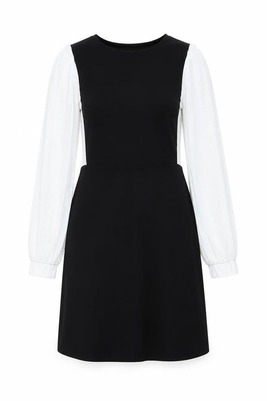 River Island Womens Black Colourblock Viscose A-Line Size 6 Round Neck Pullover