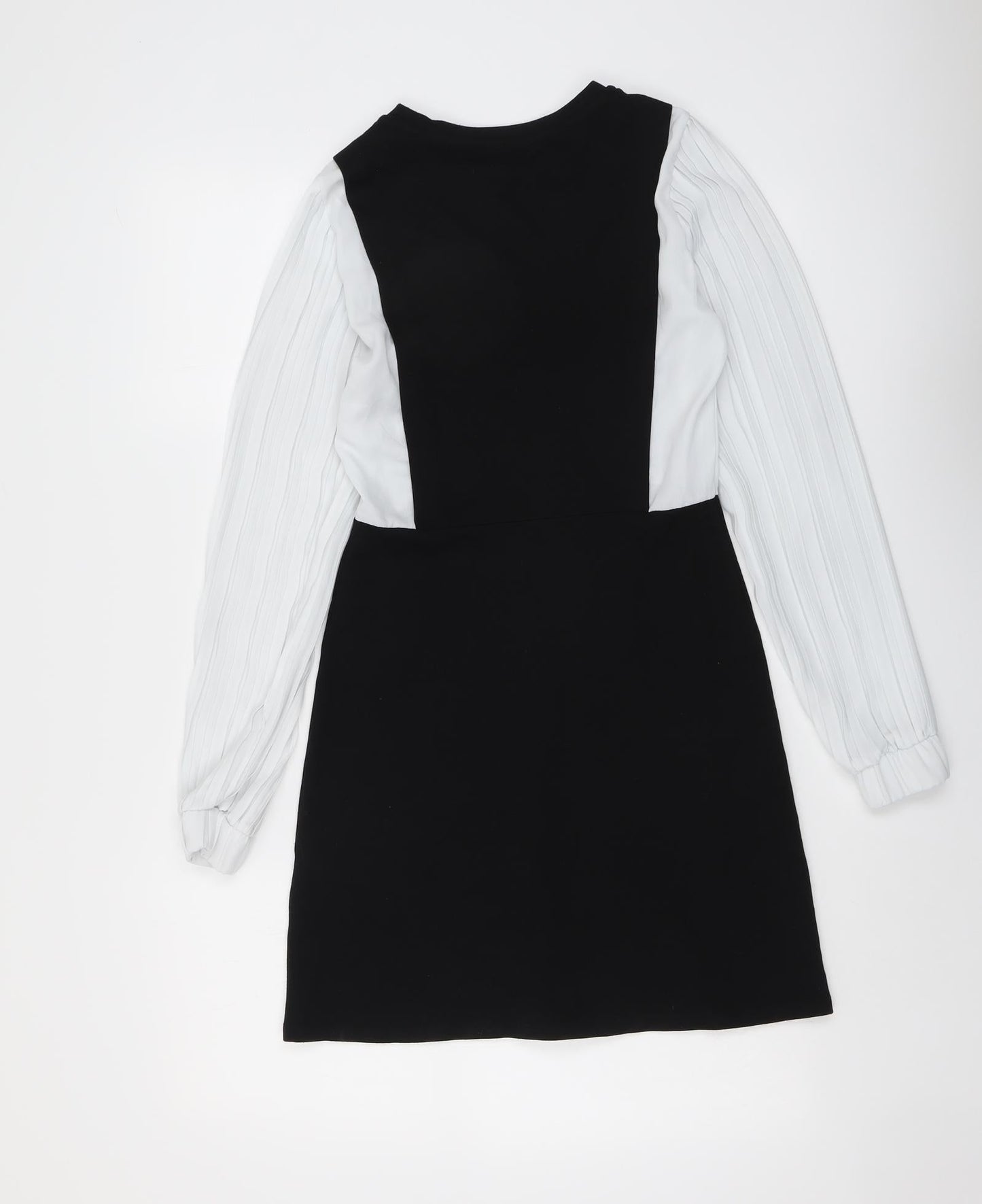 River Island Womens Black Colourblock Viscose A-Line Size 6 Round Neck Pullover