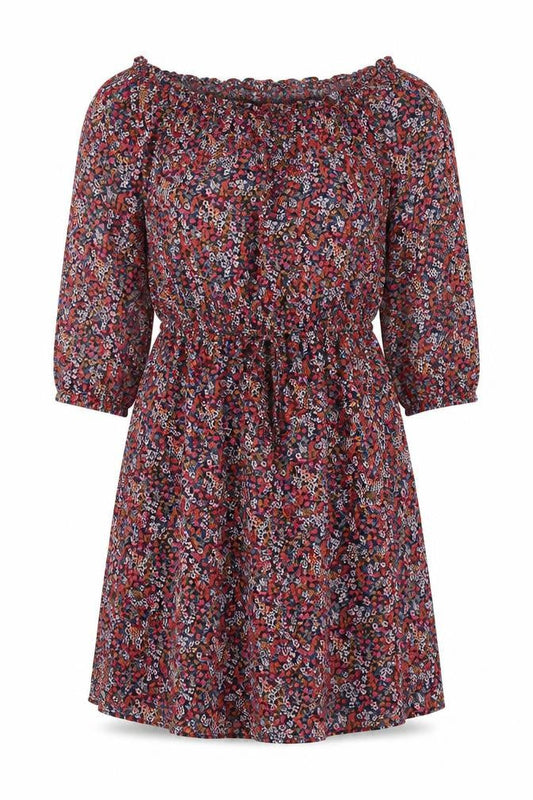 Monsoon Womens Multicoloured Floral Viscose A-Line Size M Off the Shoulder Pullover