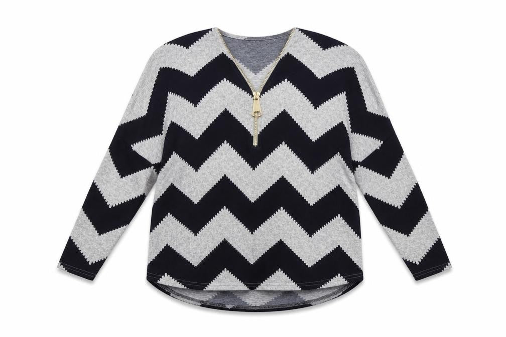 Izabel Womens Blue V-Neck Geometric Polyester Pullover Jumper Size 10