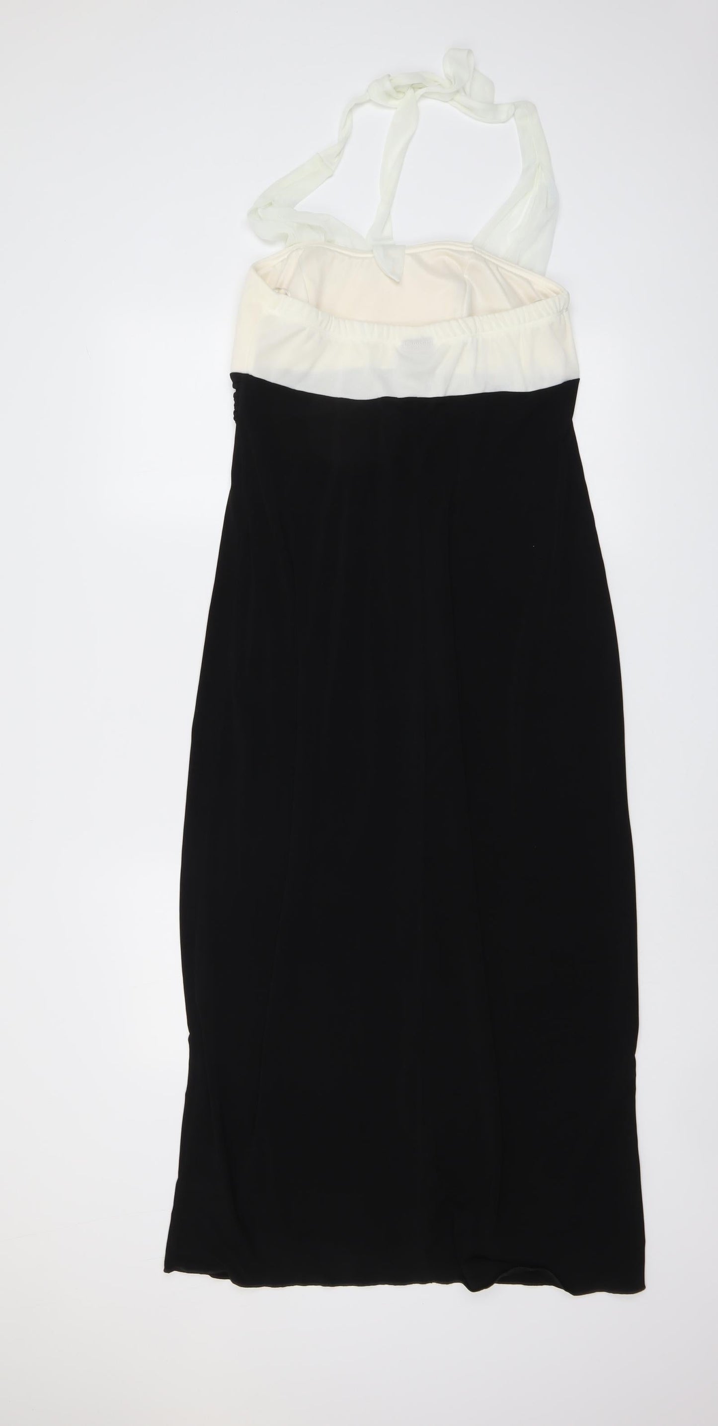 En Focus Womens Black Colourblock Polyester A-Line Size 10 Halter Pullover