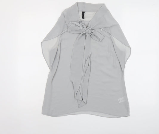 Topshop Womens Grey Polyester Basic Tank Size 10 Round Neck