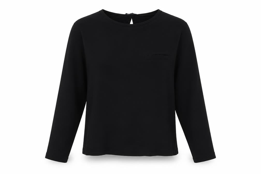 Zara Womens Black Polyester Basic Blouse Size S Round Neck