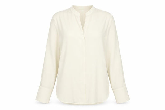 Marks and Spencer Womens Ivory Polyester Basic Blouse Size 8 V-Neck