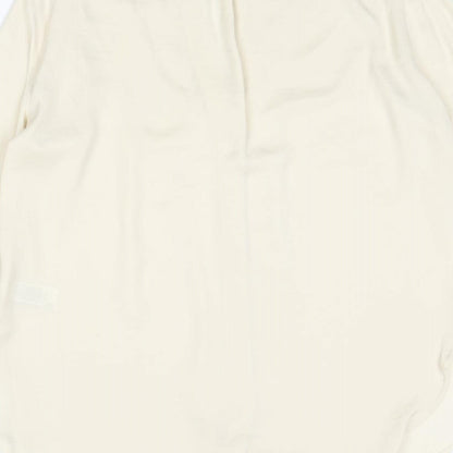 Marks & Spencer Womens Ivory Polyester Basic Blouse Size 8 V-Neck