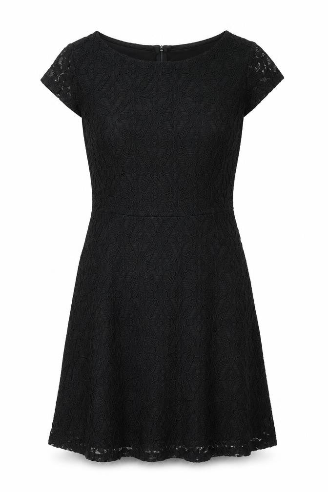 H&M Womens Black Geometric Viscose Shift Size M Round Neck Zip