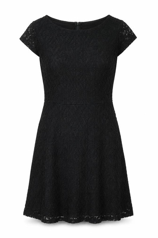 H&M Womens Black Geometric Viscose Shift Size M Round Neck Zip