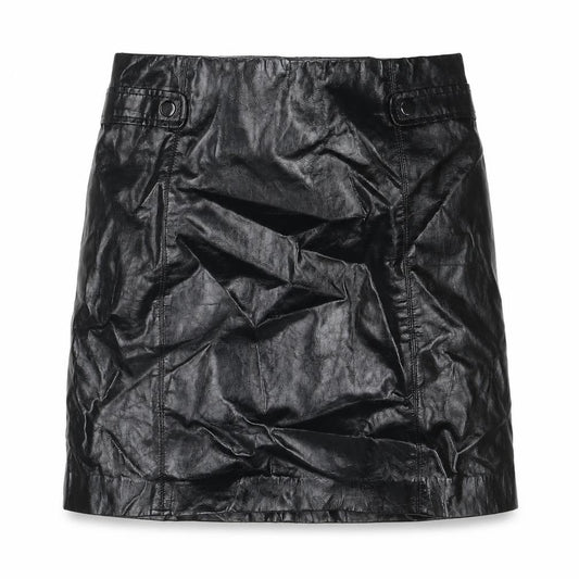 New Look Womens Black Polyurethane A-Line Skirt Size 8 Zip