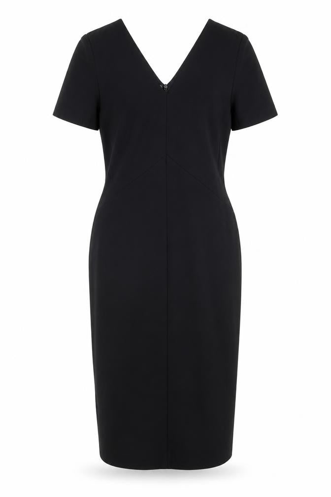 Marks & Spencer Womens Black Viscose A-Line Size 6 V-Neck Zip