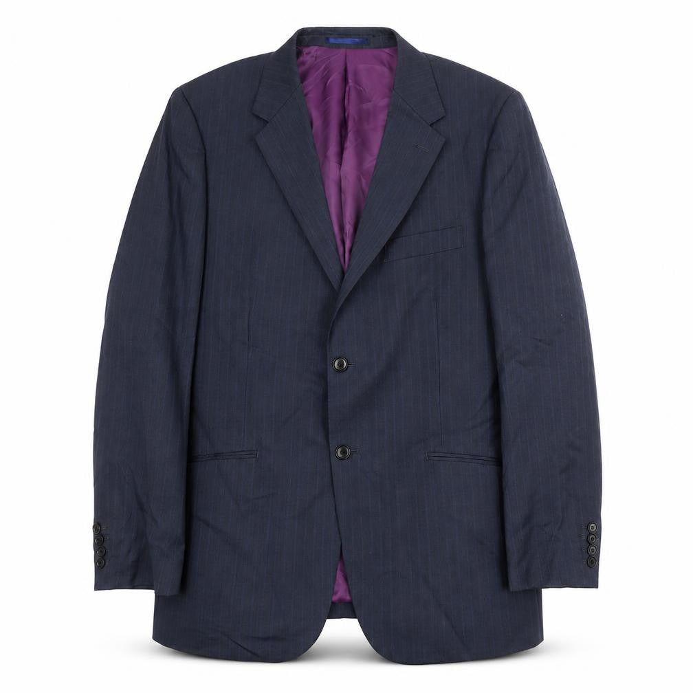 Howick Tailored Mens Blue Striped Wool Jacket Suit Jacket Size 44 Regular