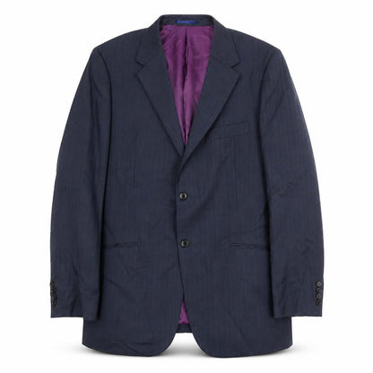 Howick Tailored Mens Blue Striped Wool Jacket Suit Jacket Size 44 Regular