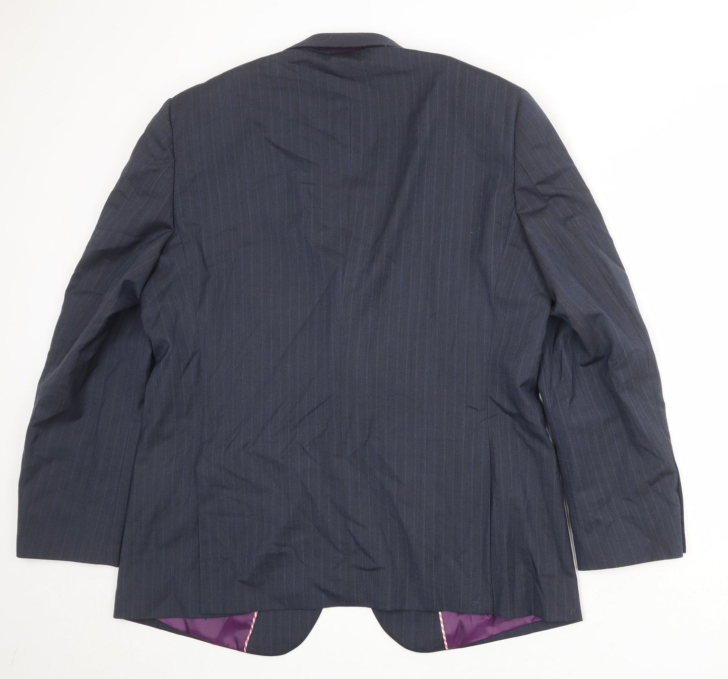 Howick Tailored Mens Blue Striped Wool Jacket Suit Jacket Size 44 Regular