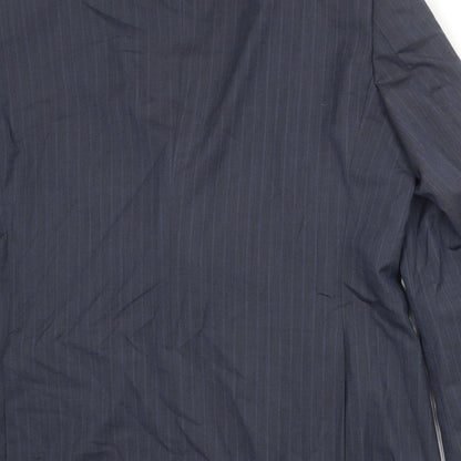 Howick Tailored Mens Blue Striped Wool Jacket Suit Jacket Size 44 Regular
