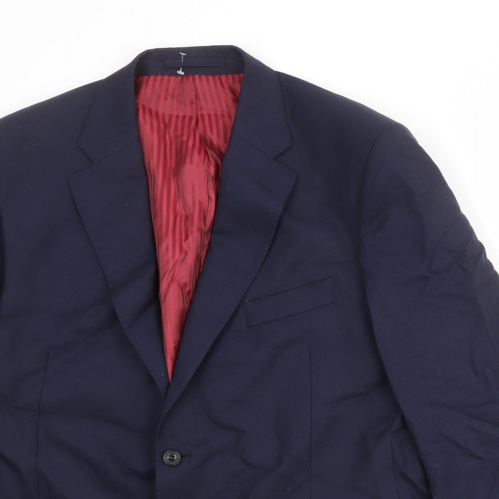 Marks and Spencer Mens Blue Wool Jacket Suit Jacket Size 44 Regular