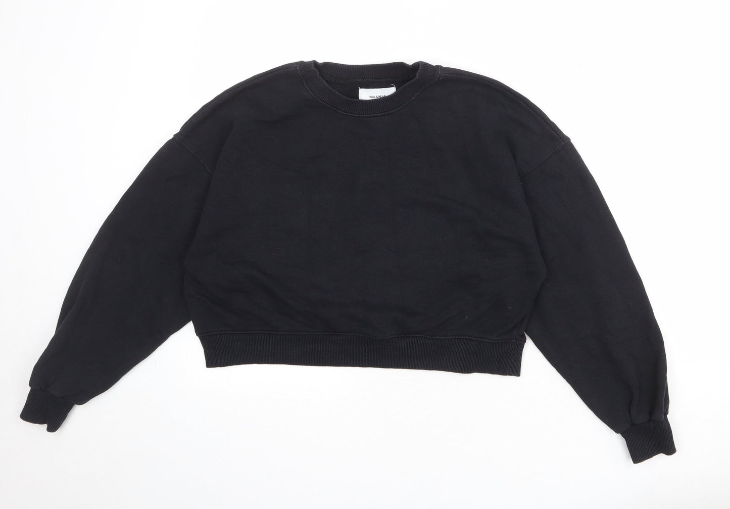 Pull&Bear Womens Black Cotton Pullover Sweatshirt Size M Pullover