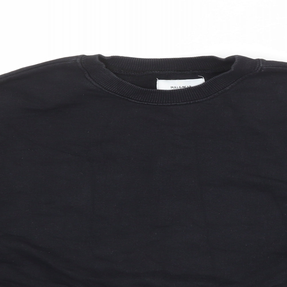 Pull&Bear Womens Black Cotton Pullover Sweatshirt Size M Pullover