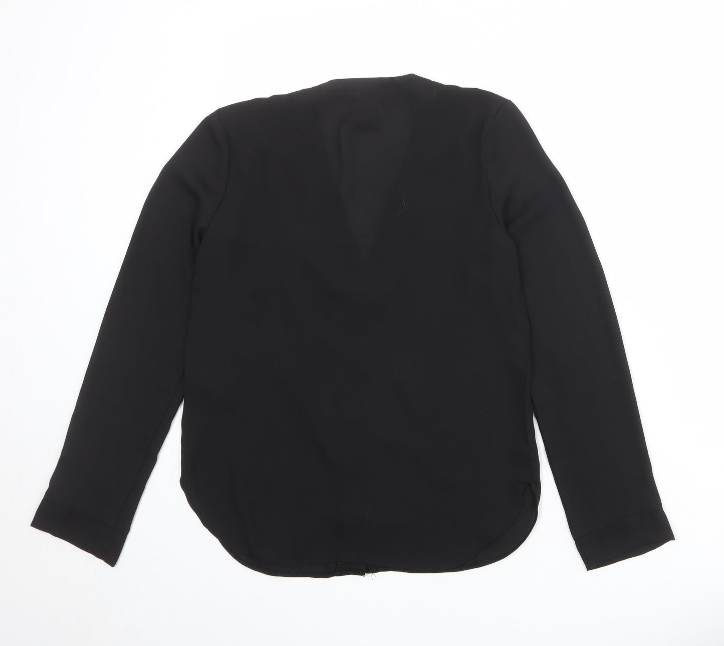 ASOS Womens Black Polyester Basic Button-Up Size 6 V-Neck