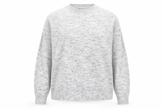 Oasis Womens Grey Round Neck Geometric 100% Cotton Pullover Jumper Size L
