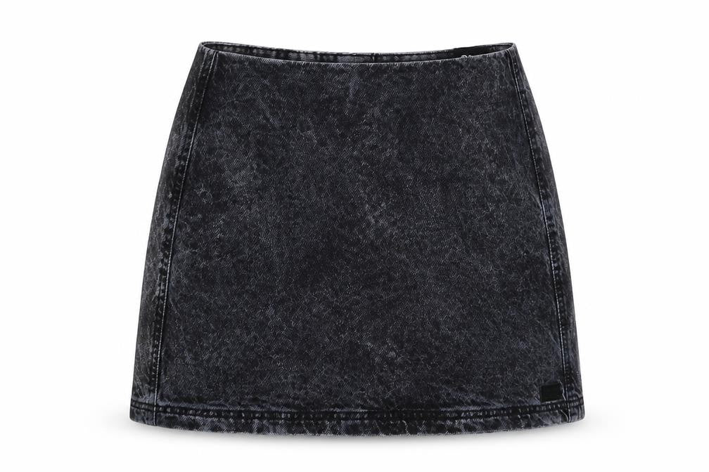 BOG Womens Black Cotton A-Line Skirt Size S Zip