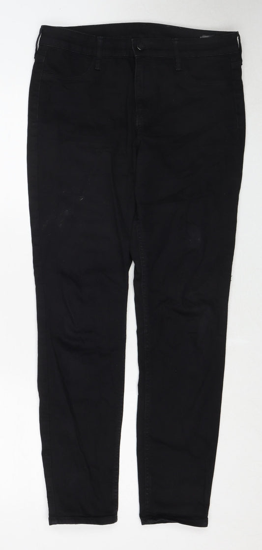 H&M Womens Black Cotton Skinny Jeans Size 29 in Regular Zip