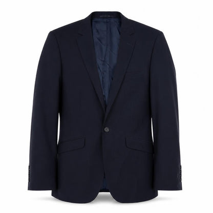 Front view of ASOS men’s black polyester jacket suit jacket, size 40, regular