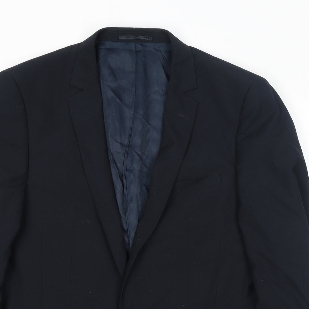 ASOS Mens Black Polyester Jacket Suit Jacket Size 40 Regular