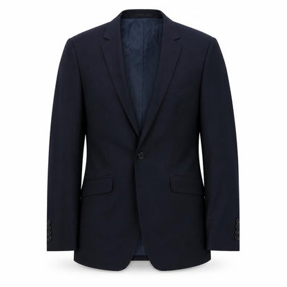 Front view of ASOS men’s black polyester jacket suit jacket, size 38, regular