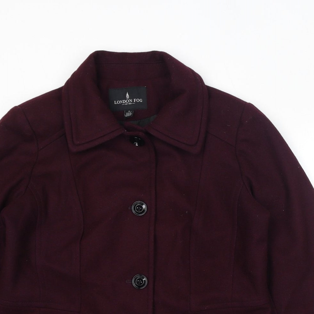 London Fog Womens Red Jacket Size L Button