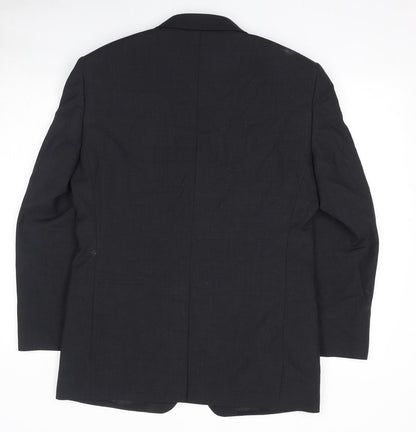 Charlton Gray Mens Black Polyester Jacket Suit Jacket Size 38 Regular