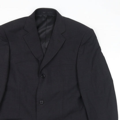 Charlton Gray Mens Black Polyester Jacket Suit Jacket Size 38 Regular