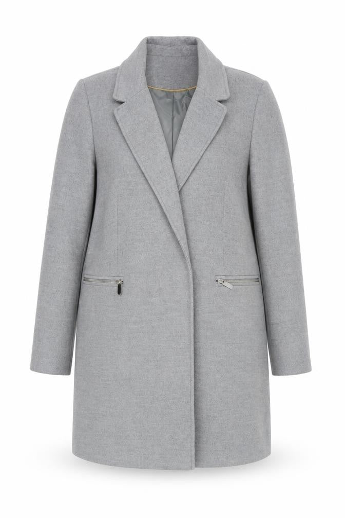 Topshop Womens Grey Overcoat Coat Size 12 Snap