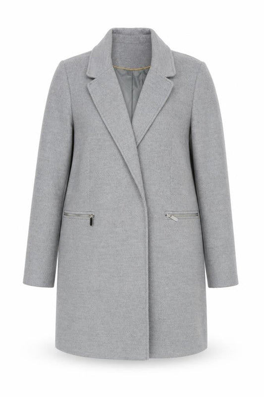 Topshop Womens Grey Overcoat Coat Size 12 Snap