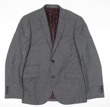 Next Mens Grey Polyester Jacket Suit Jacket Size 40 Regular