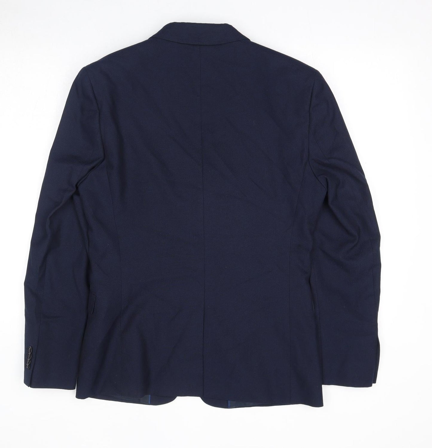 Topman Mens Blue Polyester Jacket Suit Jacket Size 38 Regular
