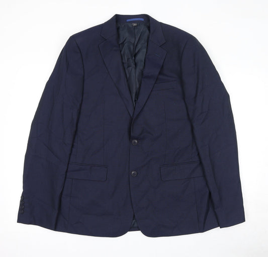 Marks and Spencer Mens Blue Polyester Jacket Suit Jacket Size 40 Regular